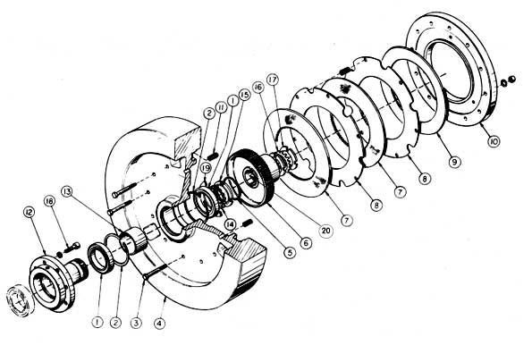 Rousselle 150 to 300 Ton Quill Mounted Air Clutch Diagram