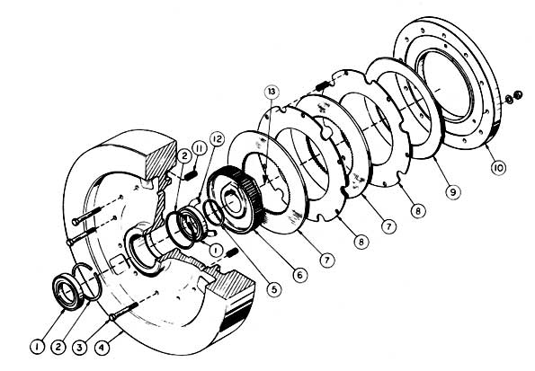 Rousselle 8 and 10 Flywheel Type Air Clutch Parts Diagram
